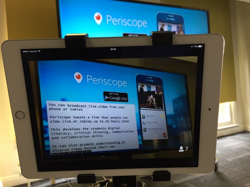 Filming a presentation using periscope on an ipad