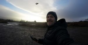 Zac with his drone on Dartmoor