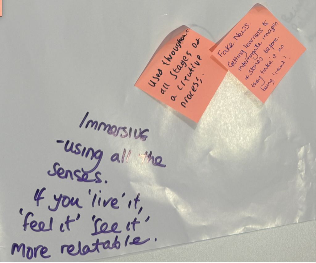 Comments written on sticky notes from the workshop